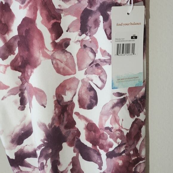 Balance Collection Purple High waist floral athletic active workout leggings XL‎ - Picture 4 of 7